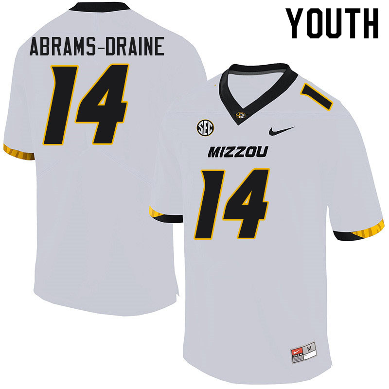 Youth #14 Kris Abrams-Draine Missouri Tigers College Football Jerseys Sale-White - Click Image to Close